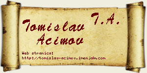 Tomislav Aćimov vizit kartica